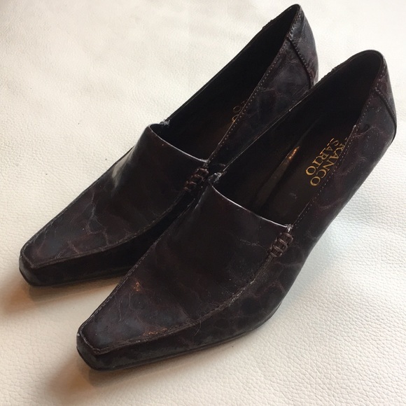 Franco Sarto Chocolate Brown Patent Leather Shoes - Picture 3 of 6